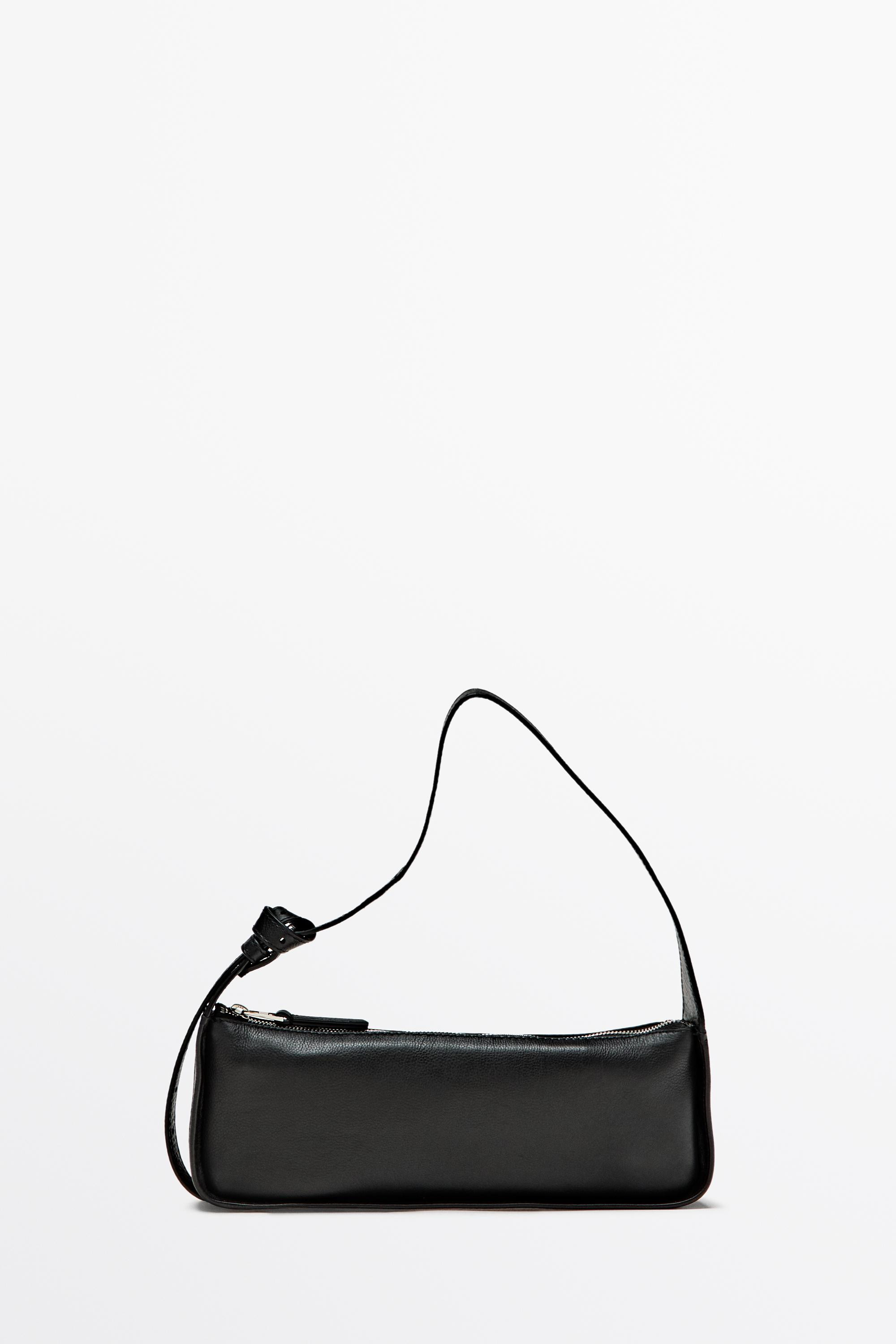 Mini leather shoulder bag | Massimo Dutti UK
