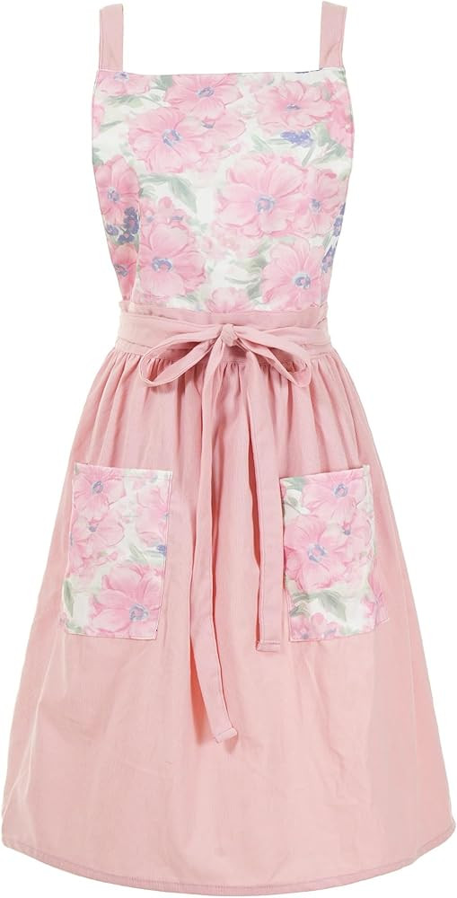Vintage Pinafore Apron Dress for Women with Pockets Cute Floral Chef Aprons for Kitchen Cooking B... | Amazon (US)