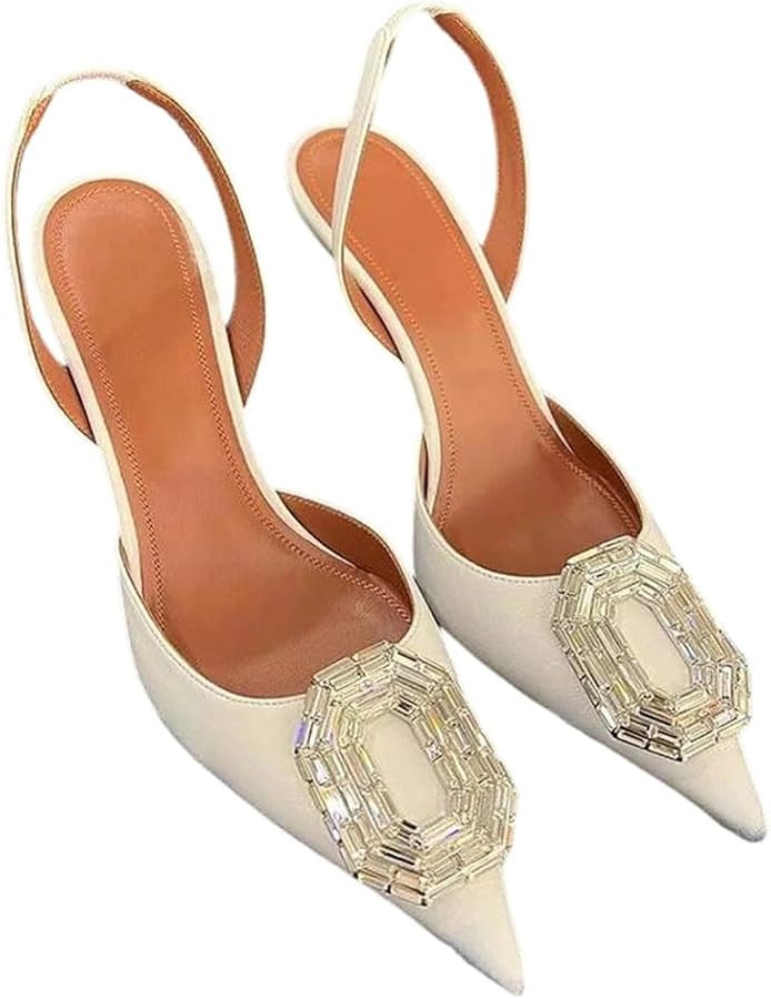 Women\u2019s Water Diamond Buckle Pointed Toe Hollow Platform High Heels Sandals Elegant Evening ... | Amazon (US)