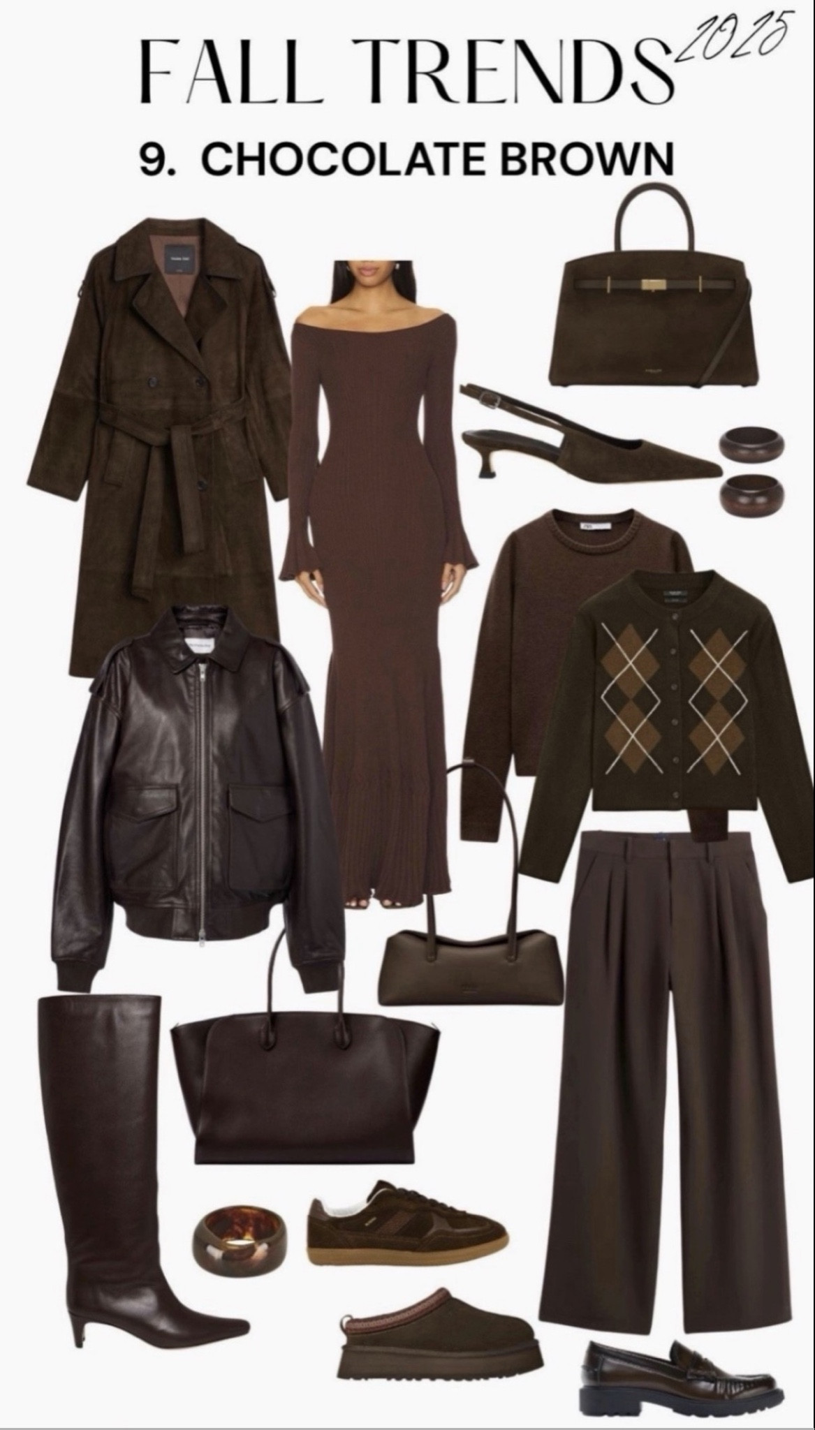 Fall trends 2025: chocolate brown 
#sweater #brown #darkbrown #Chocolatebrown #pants #jacket #bag #shoes #heels #boots #dress #falltrends 

#LTKFindsUnder100 #LTKSeasonal #LTKFindsUnder50

#LTKSaleAlert  #LTKWorkwear

#LTKootd #LTKWorkwear #LTKgrwm

#LTKSeasonal #LTKFindsUnder50 #LTKFindsUnder100