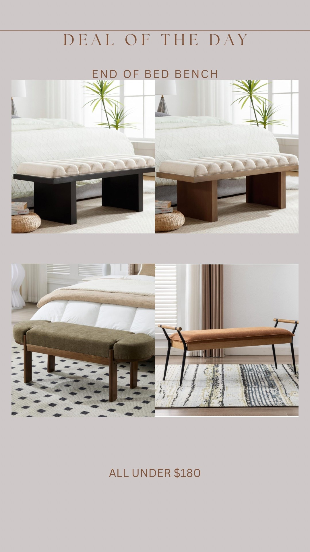 Budget friendly Amazon benches! More colors available for each of these! 

#LTKStyleTip #LTKHome #LTKSaleAlert