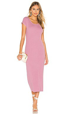 525 america Ribbed Short Sleeve Dress in Dusty Lilac from Revolve.com | Revolve Clothing (Global)
