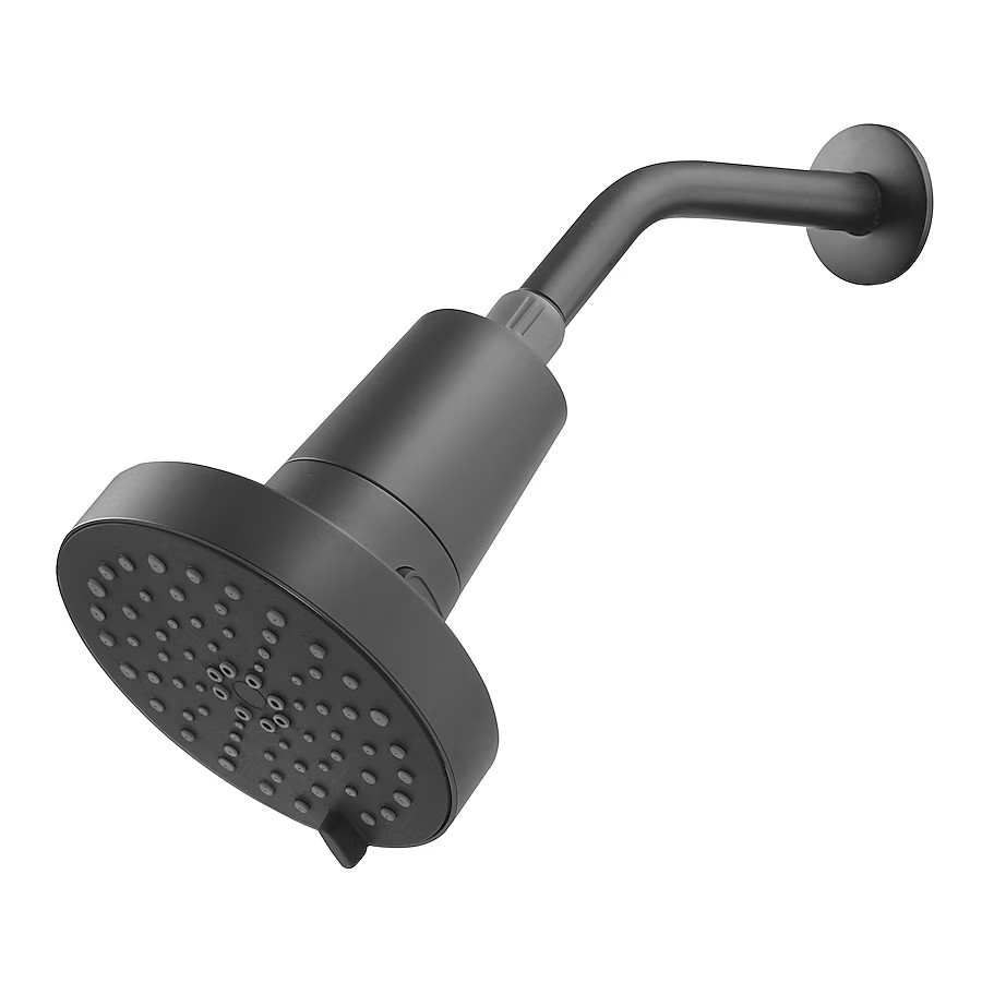 allen + roth Lillian 4 -Spray Matte Black 6-in Round Filtered Shower Head 1.8 GPM | Lowe's