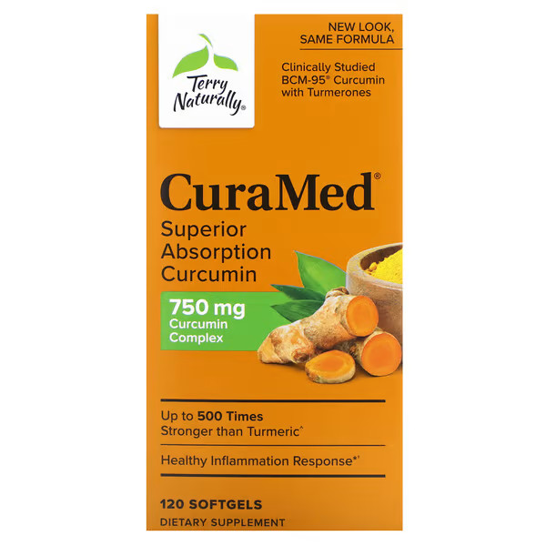 Terry Naturally, CuraMed, Superior Absorption Curcumin, 750 mg, 120 Softgels | iHerb
