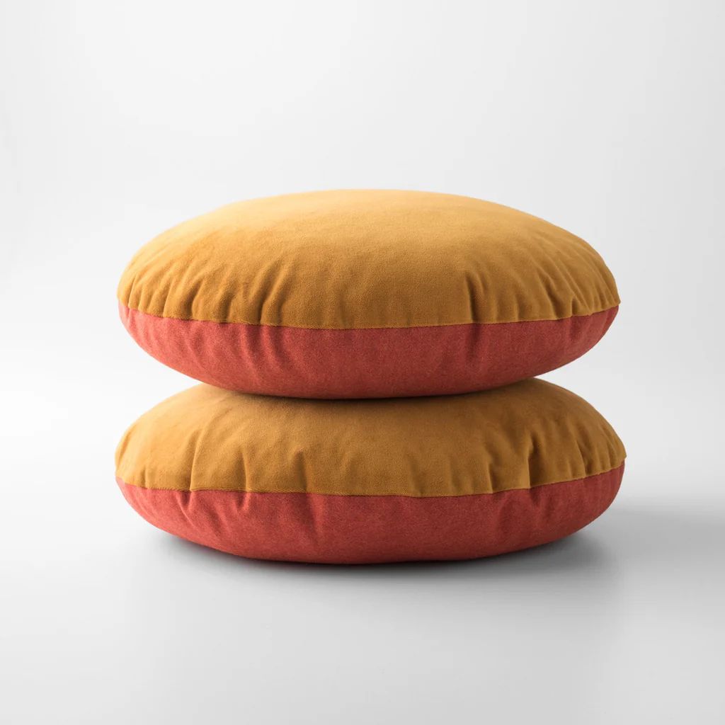 Orange Velvet + Wool - Circle Pillow | Schoolhouse