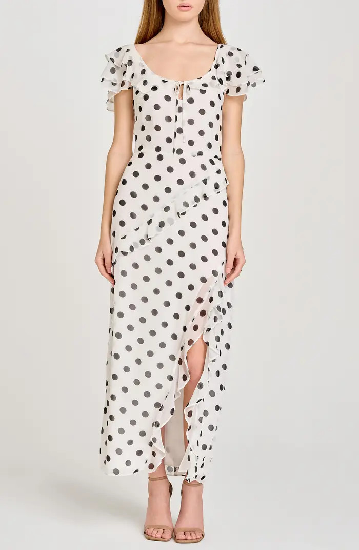 WAYF Violetta Polka Dot Ruffle Sleeve Dress | Nordstrom | Nordstrom