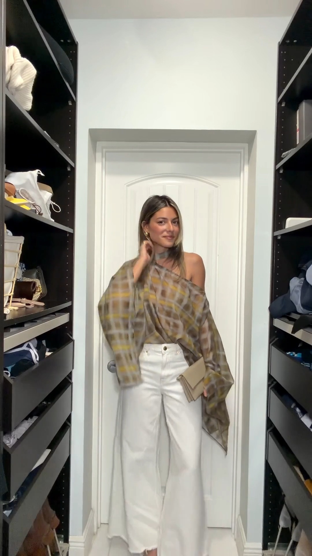 OOTD 🤍 rewearing this cape top but pairing it with white jeans for a lighter look. 

Top is Zara but sold out. Linked similar options!

#LTKgrwm #LTKootd