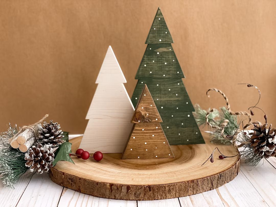 Wood Christmas Tree, Farmhouse Christmas, Neutral Christmas Decor, Christmas Gift | Etsy (US)
