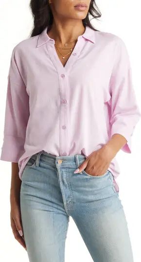 Cotton Linen Button-Up Shirt | Nordstrom