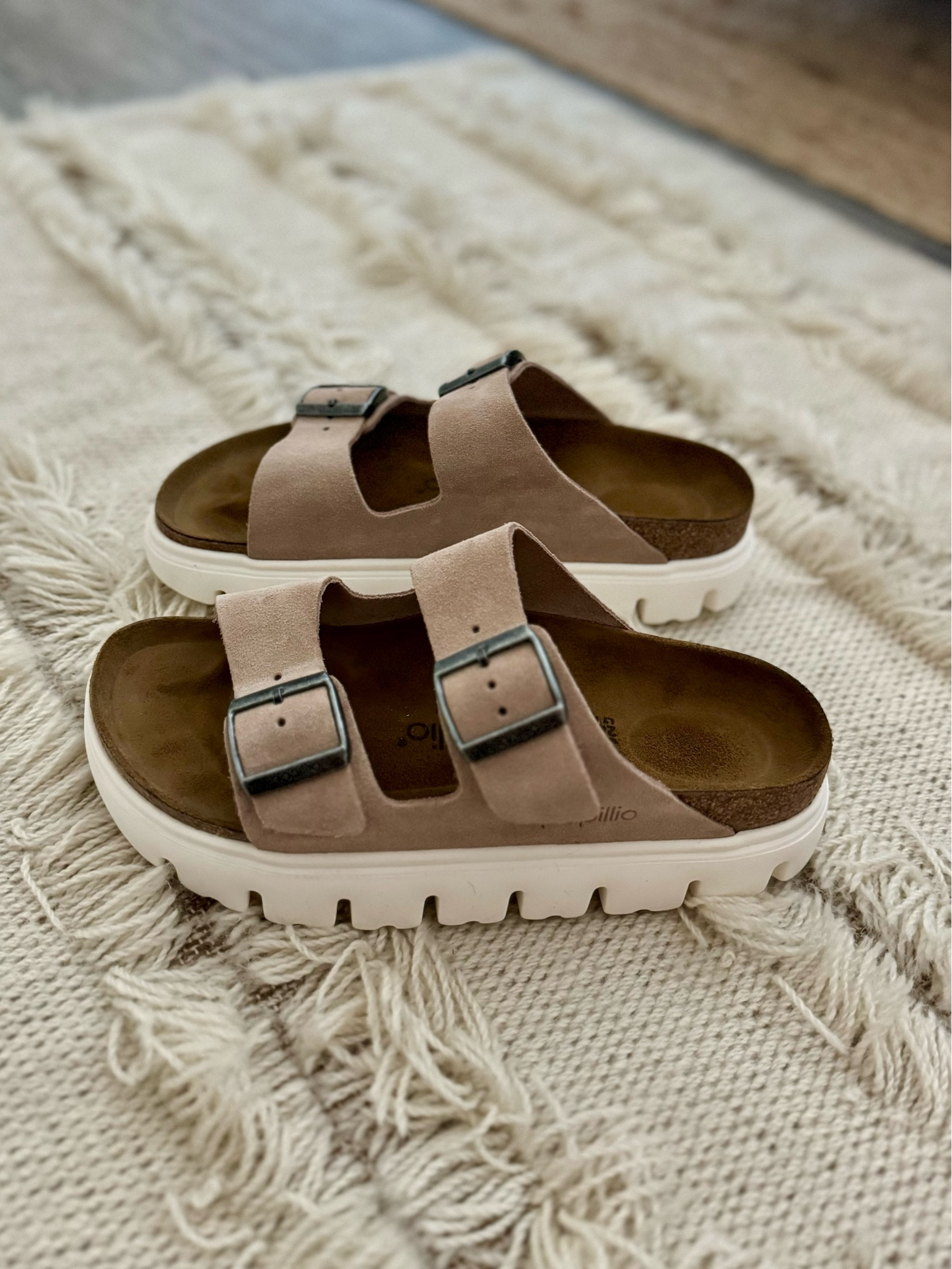 ✨I’ve never met a platform I didn’t like and these Arizona Chunky platform sandals in Warm Sand suede leather are my new obsession. These are ridiculously comfortable and they go with so many outfits! A must have! 💛

These are true to size. I'm wearing a 38 which is a 7-7.5 US

#LTKStyleTip #LTKShoeCrush #LTKSeasonal