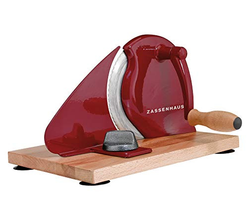 Zassenhaus Manual Bread Slicer, Classic Hand Crank Home Bread Slicer (Red) | Amazon (US)