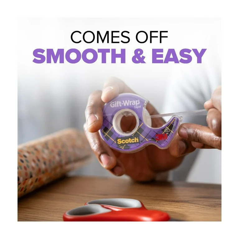 Scotch Gift Wrap Tape Dispensers, Satin Finish, 3/4 in. x 325 in., 3 Count | Walmart (US)