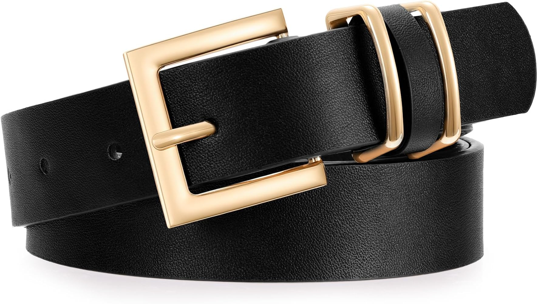 XZQTIVE Women Leather Belt with Square Gold Buckle Fashion Ladies Waist Belt for Jeans Pants Dres... | Amazon (US)