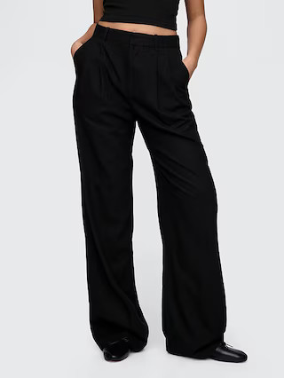 365 High Rise Linen-Blend Trousers | Gap (US)