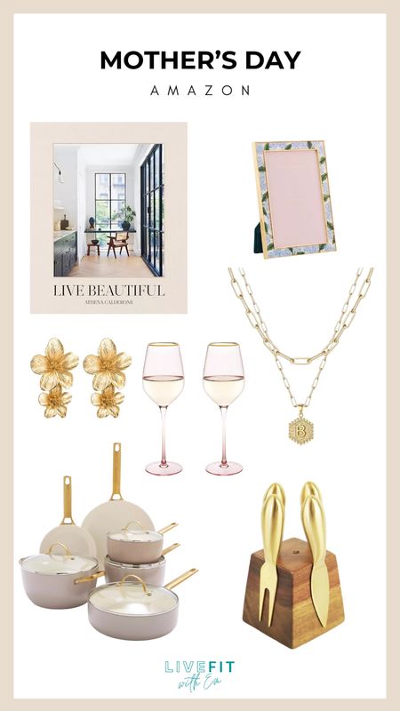 Celebrate Mother’s Day with these thoughtful Amazon gift ideas 🌸:  
- Stylish kitchen essentials 🥘  
- Elegant wine glasses 🍷  
- Beautiful jewelry and accessories 💍  
- Inspirational home decor 📚  
Find the perfect gift to make her day special! #MothersDayGifts #AmazonFinds #LiveFitWithEm

#LTKHome #LTKGiftGuide #LTKFindsUnder50