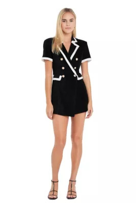 ENGLISH FACTORY Women's Terrycloth Blazer Romper | Belk