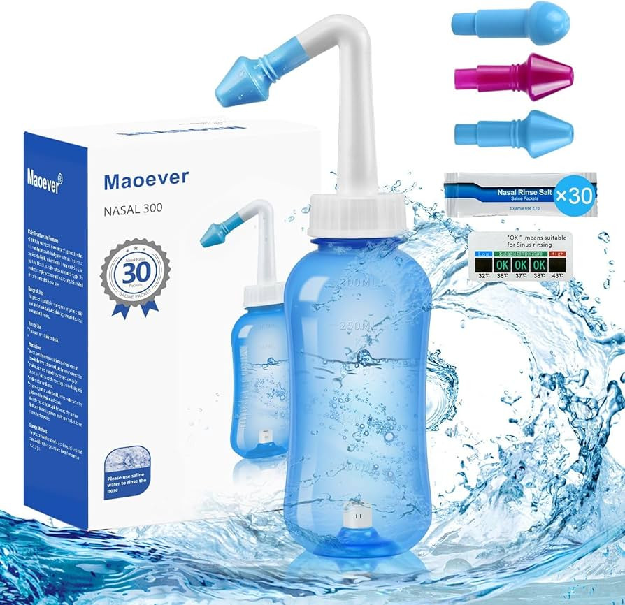 MAOEVER Neti Pot Sinus Rinse Bottle Nose Wash Cleaner Pressure Rinse Nasal Irrigation for Adult &... | Amazon (US)
