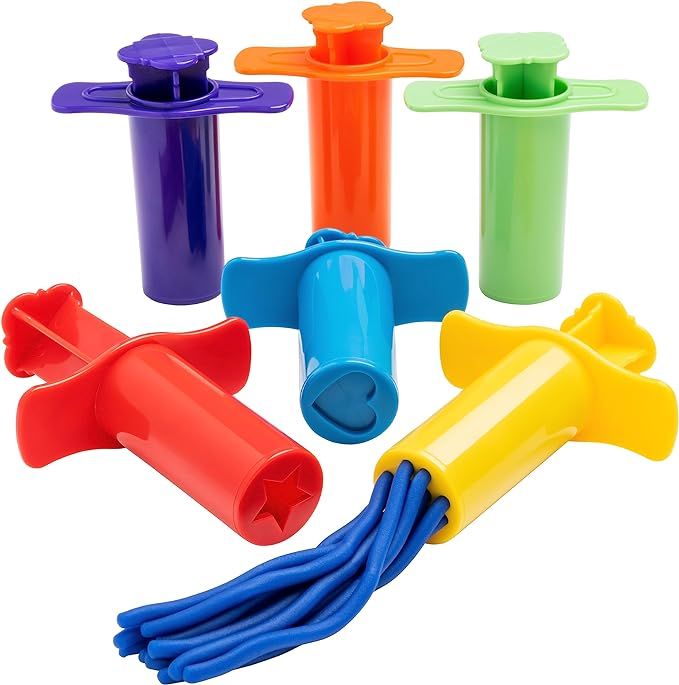 READY 2 LEARN Dough Extruders - Set of 6 - Play Dough Tools - for Ages 2+ - Art Accessories for P... | Amazon (US)