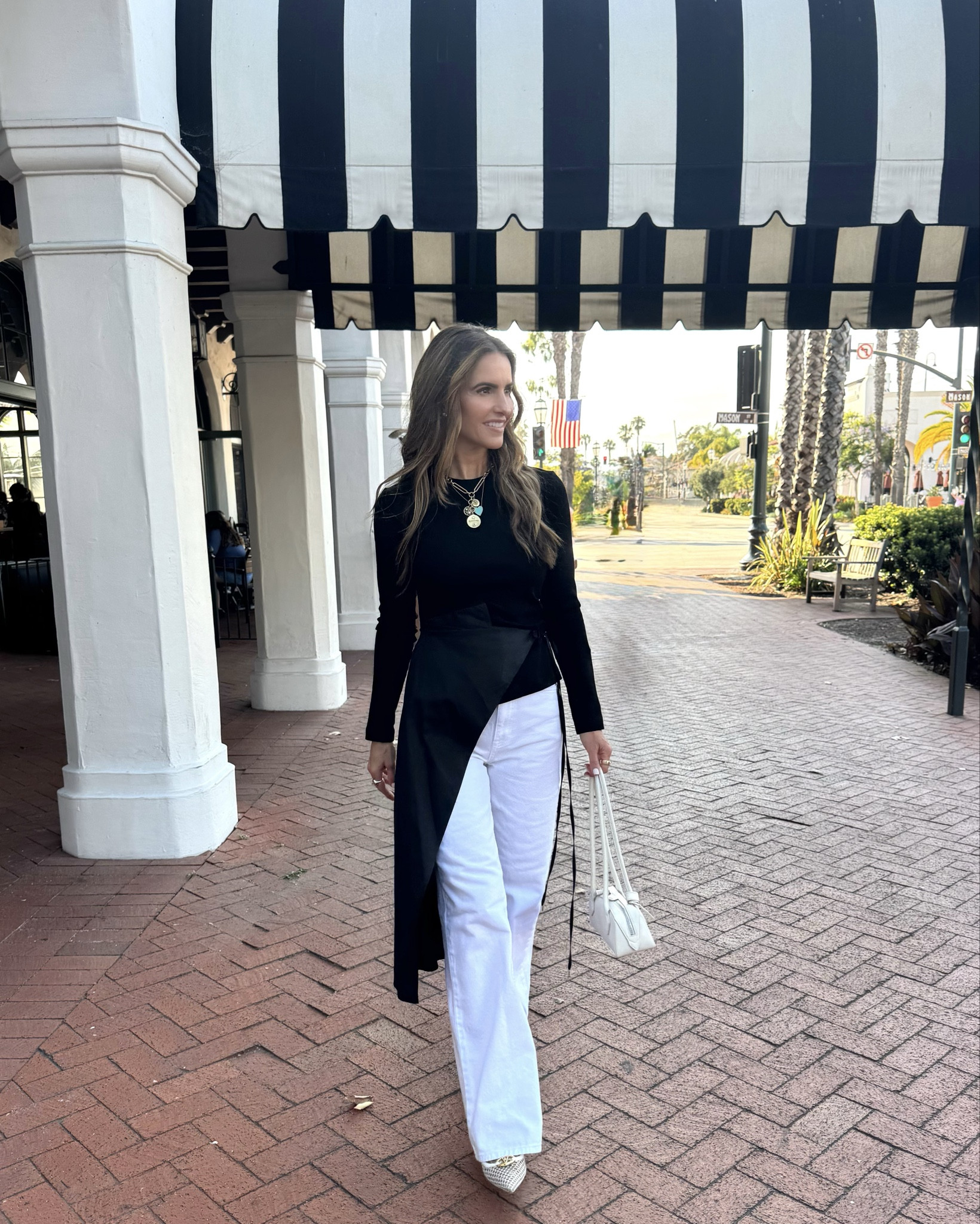 night 1. santa barbara off to a friends house (overlooking the beautiful ocean) we couldn’t have asked for better weather, having yummy pizza…wearing a fabulous black & white #ootn⚫️⚪️
sharing some baggy white denim & this amazing asymmetrical top 

the perfect california travel look, shop the look below… 

#LTKSaleAlert #LTKTravel #LTKStyleTip