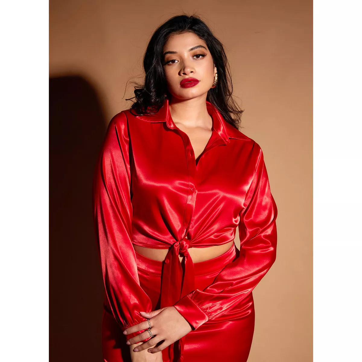 Rebdolls Women's Frankie Satin Collared Blouse | Target