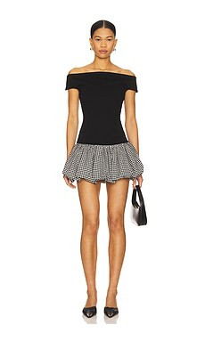 Lovers and Friends Carolina Mini Dress in Black & Gingham from Revolve.com | Revolve Clothing (Global)