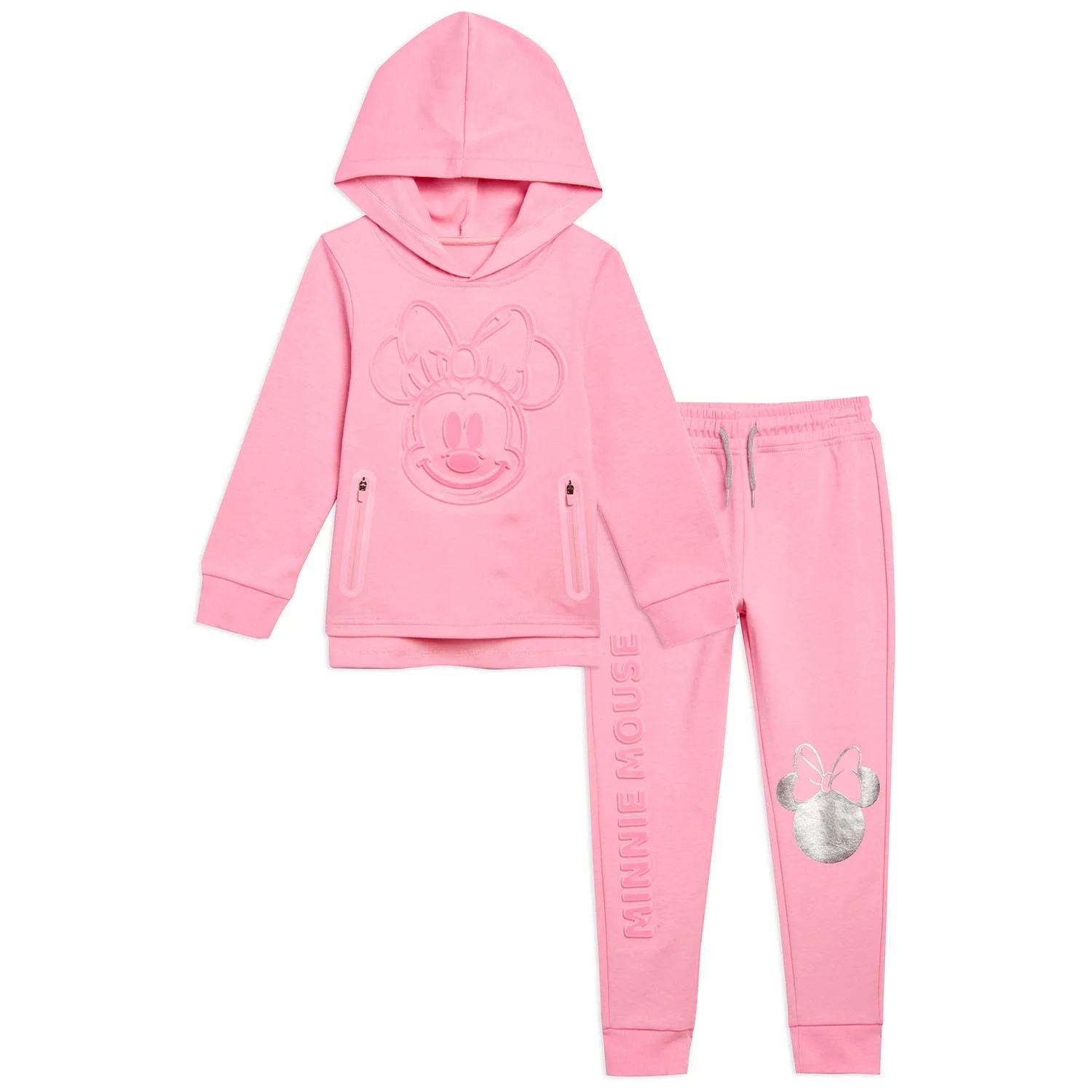 Minnie Mouse Girls 2 Piece Hoodie and Jogger Active Clothing Set - Walmart.com | Walmart (US)