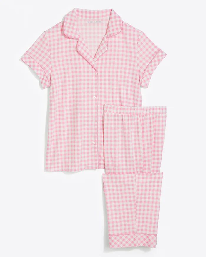 Linda Pajama Set in Light Pink Gingham | Draper James (US)