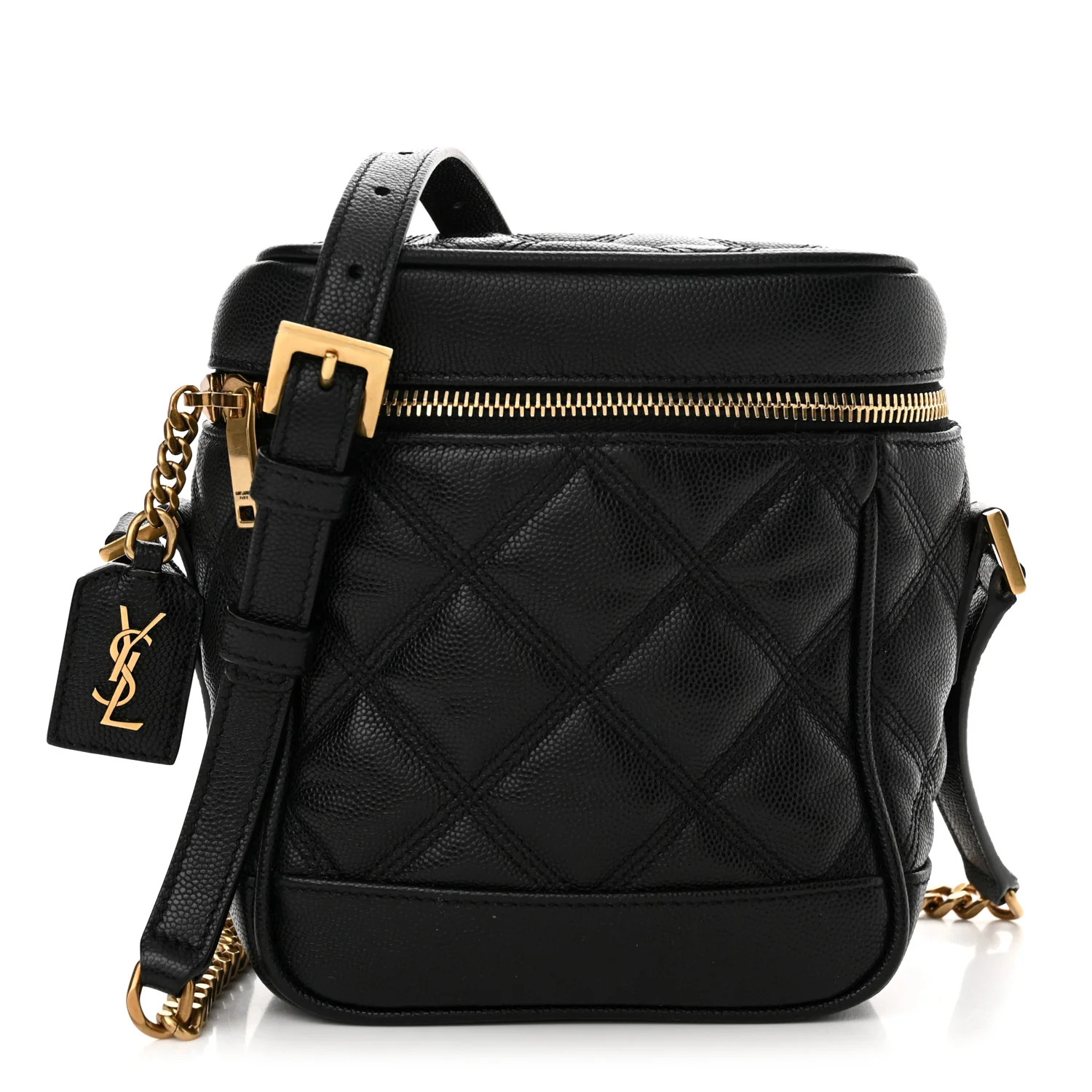 Grain de Poudre Quilted 80's Vanity Bag Black | FASHIONPHILE (US)