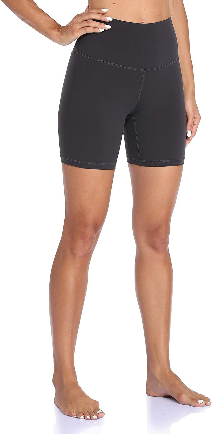 YUNOGA Women's High Waisted Yoga Short 6" Inseam Workout Athletic Biker Shorts | Amazon (US)