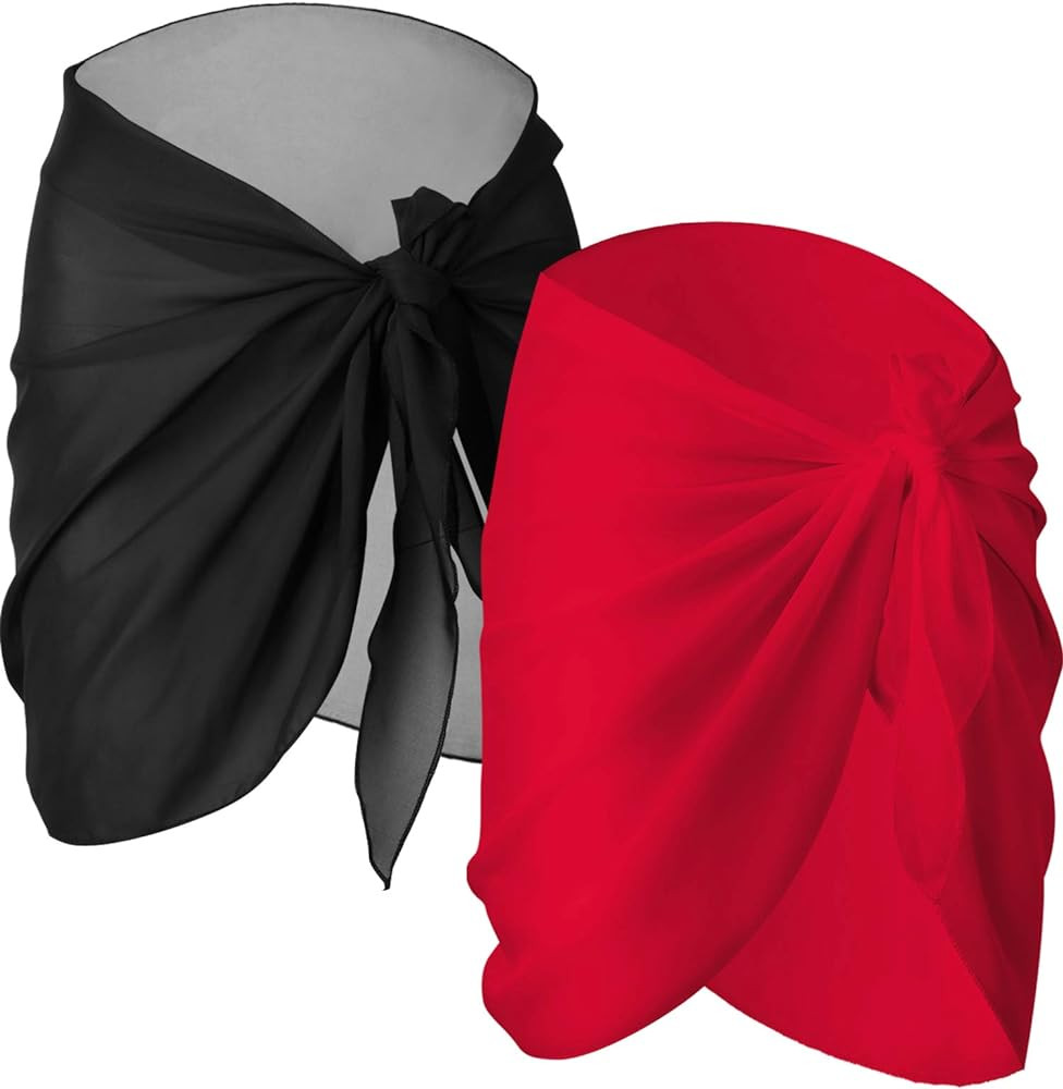 2 Pieces Sarong Coverups for Women Bathing Suit Wrap Swimsuit Skirt Beach Bikini Cover up Swimwea... | Amazon (US)