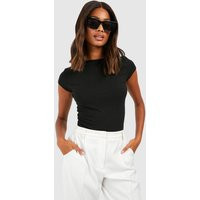 Womens Premium Super Soft Cap Sleeve Backless Top - Black - 6 | boohoo (US & Canada)