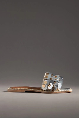 De Siena Sequin Metallic Slide Sandals | Anthropologie (US)