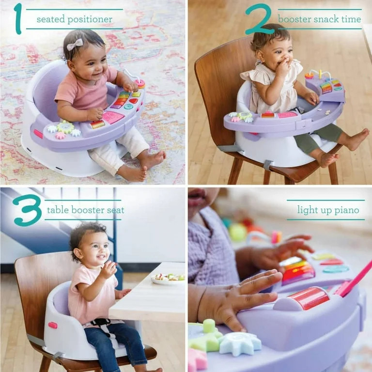 Infantino Music & Lights 3-in-1 Discovery Seat and Booster, 4-48 Months Unisex, Lavender | Walmart (US)