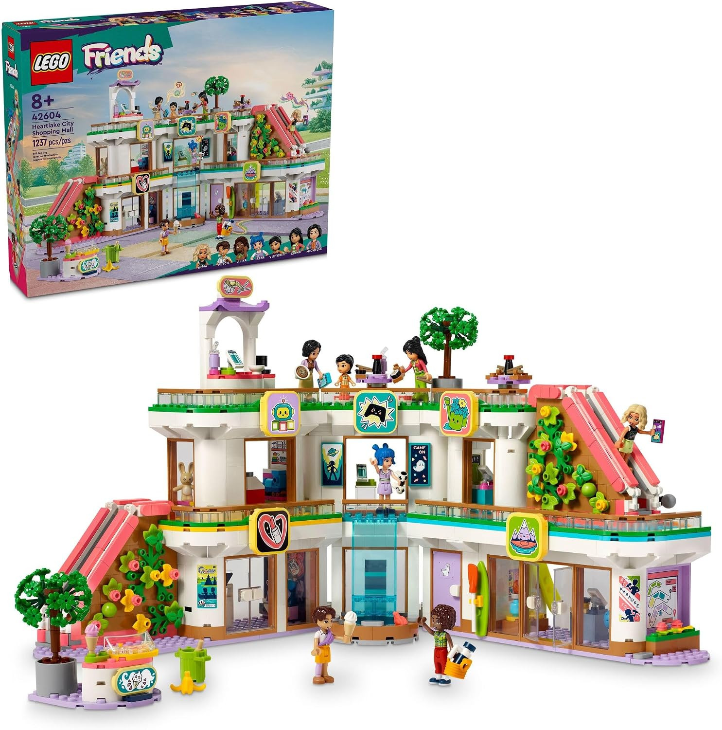 LEGO Friends Heartlake City Shopping Mall Toy, Building Kit with Mini-Doll Accessories for Kids to Build Social Skills and Play Together, Gift Set for 8 Year Old Kids, Girls and Boys, 42604 | Amazon (US)