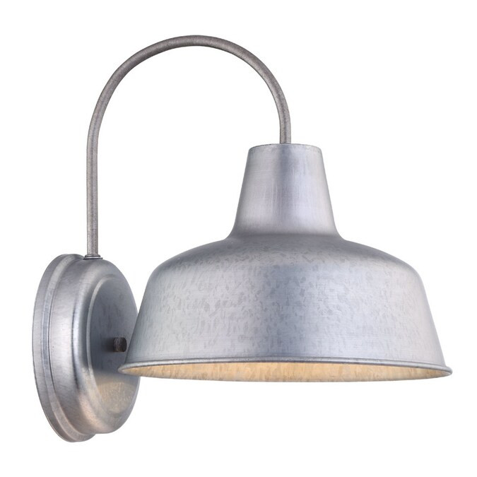 Portfolio Ellicott 13.12-in H Galvanized Dark Sky Medium Base (E-26) Outdoor Wall Light Lowes.com | Lowe's