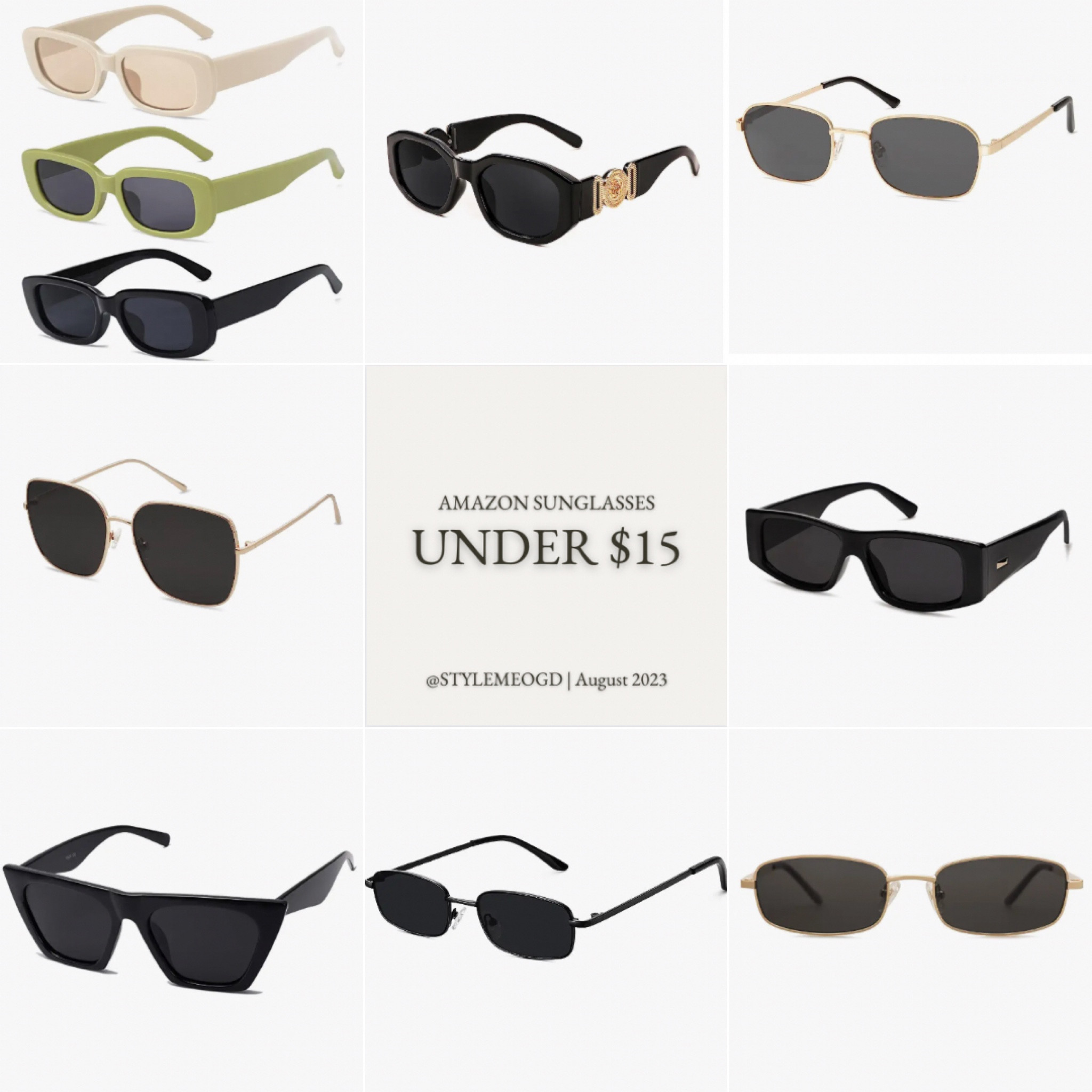 Amazon finds, Amazon sunglasses under $15, sunglass trends august 2023 

#LTKFind #LTKunder50 #LTKstyletip