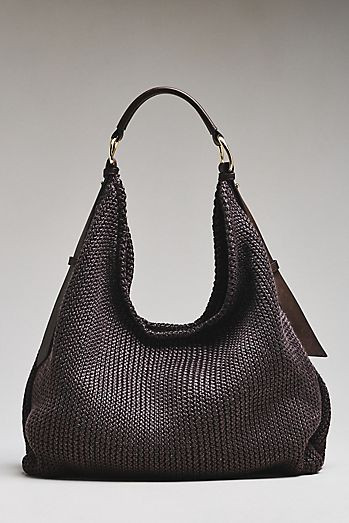 Woven Faux Leather Oversized Slouchy Tote | Anthropologie (US)