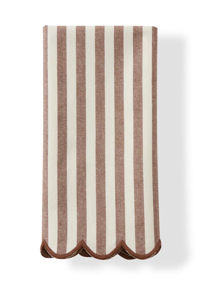 Brown Scallop Striped Napkins - Set of 2 | Belk