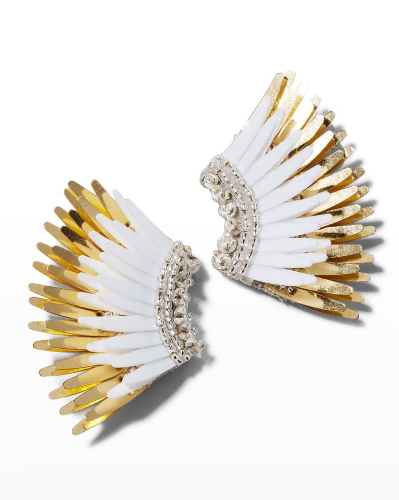 Mignonne Gavigan Mini Madeline Statement Earrings, White/Golden | Neiman Marcus