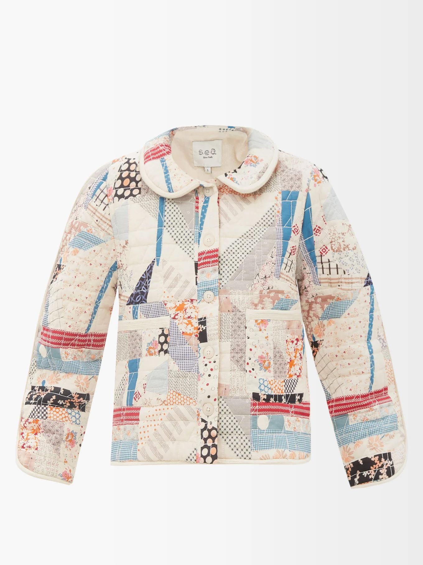 Linden patchwork floral-print cotton-poplin coat | Sea | Matches (US)
