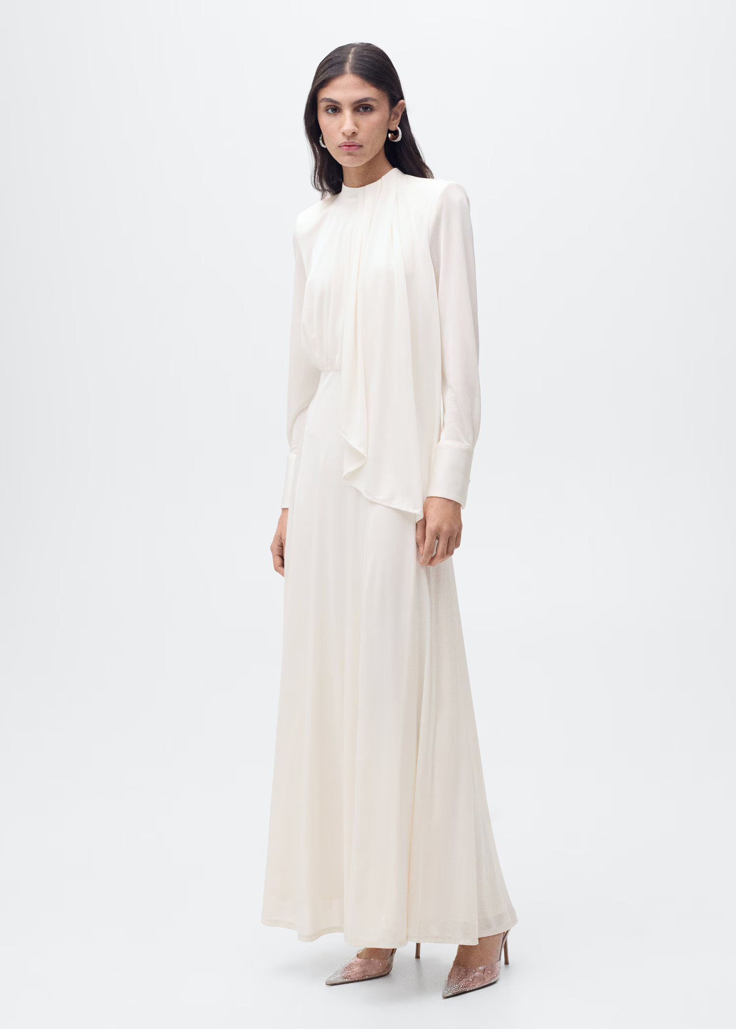 Satinkleid mit Rüschenkragen - Damen | MANGO Deutschland | Mango EU