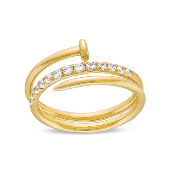 1/3 CT. T.W. Diamond Spiral Nail Ring in 10K Gold|Zales | Zales