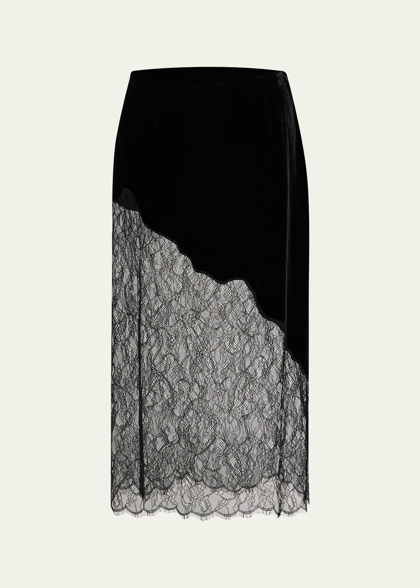 FRAME Velvet Lace Midi Skirt | Bergdorf Goodman