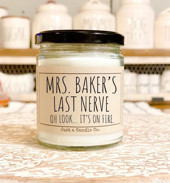 Funny Teachers Gift Teachers Last Nerve 9oz Soy Candle Funny - Etsy | Etsy (US)