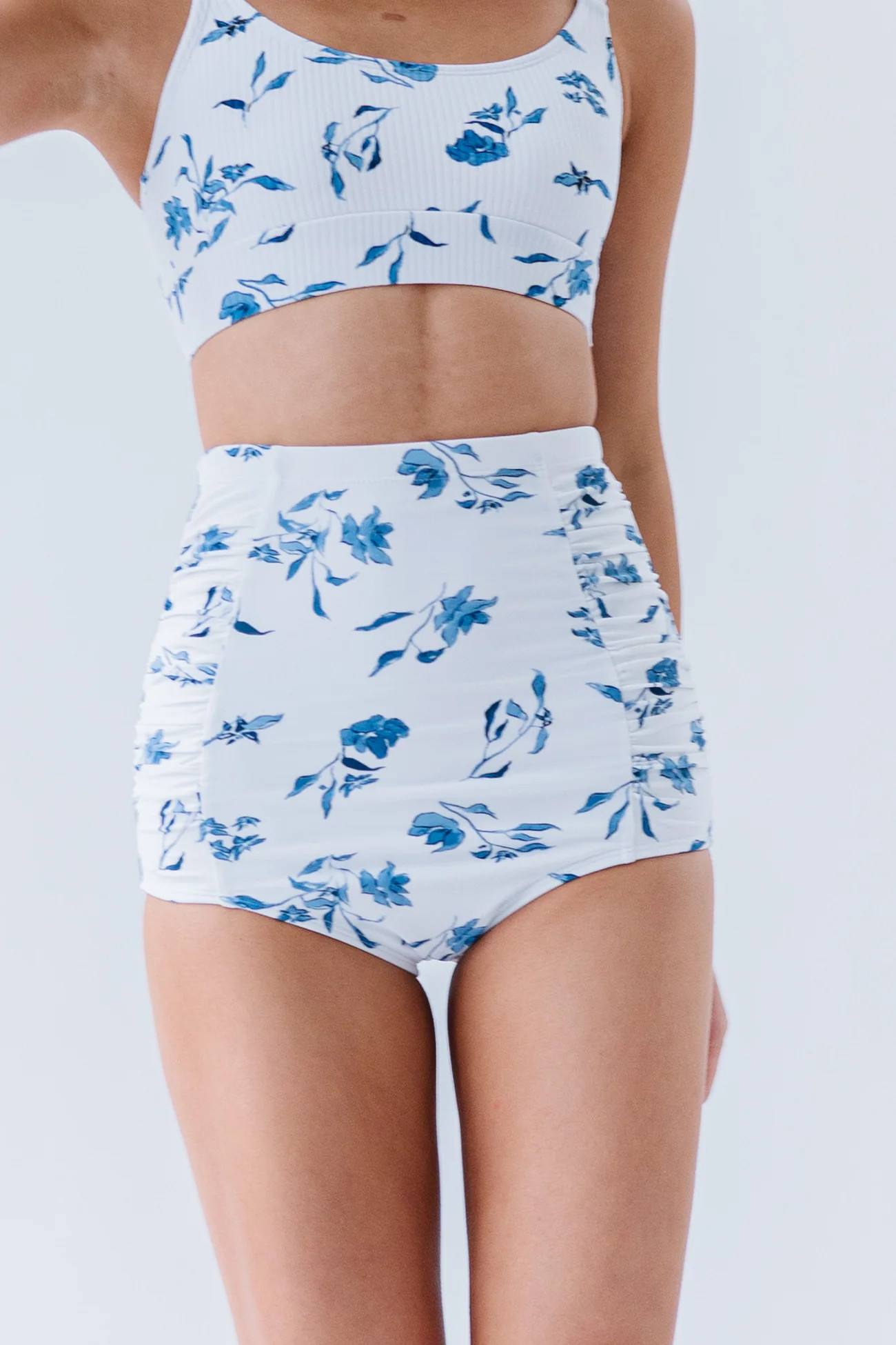 Sun Baked Bottom | Ocean Blue Floral | Coral Reef Swim