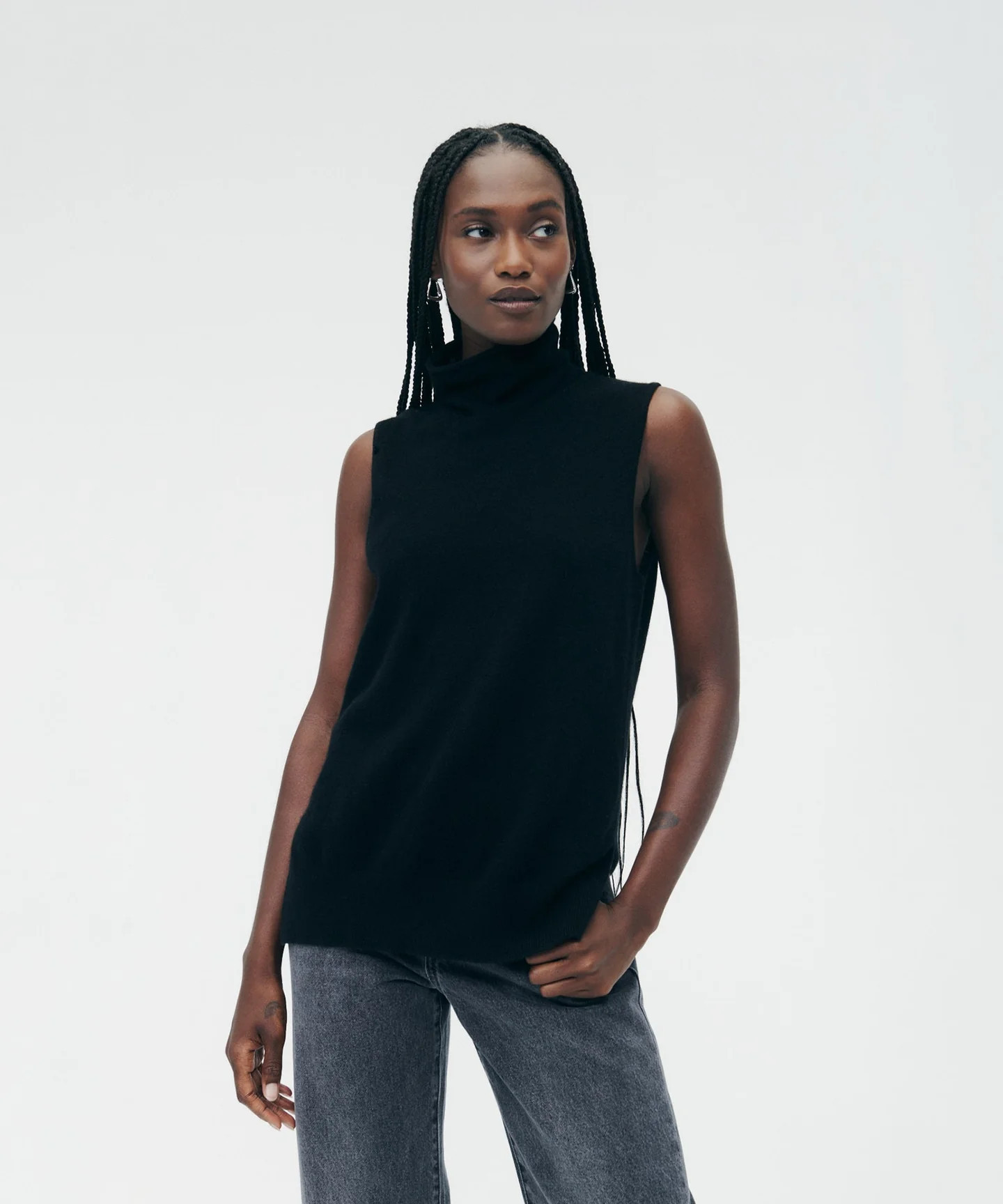 Cashmere Sleeveless Turtleneck | NAADAM