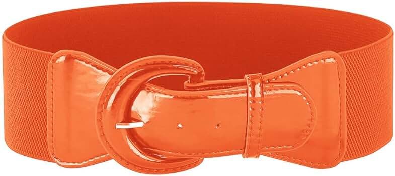GRACE KARIN Women's Vintage Wide Stretchy Cinch Belt Leather Buckle Waist Belts | Amazon (US)