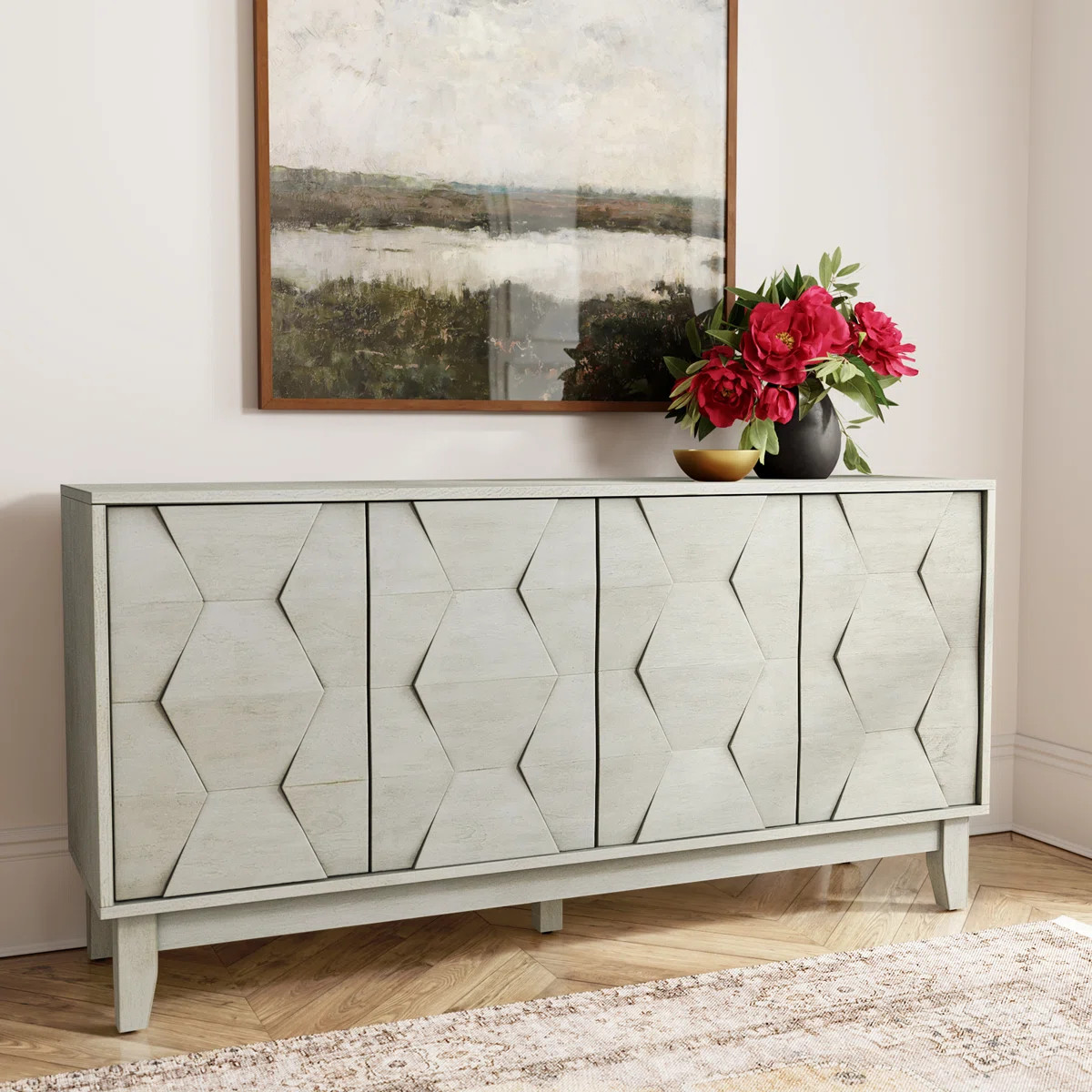 Sara Modern 60" W Sideboard with Solid Wood Legs | Wayfair North America