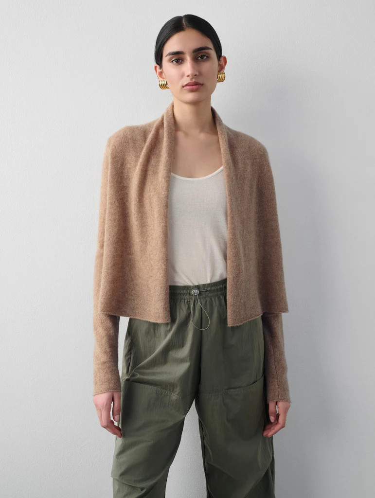 Cashmere Cropped Trapeze Cardigan | White and Warren