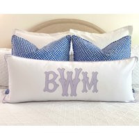 14 X 36 Monogrammed Appliquéd Pillow Cover | Etsy (US)